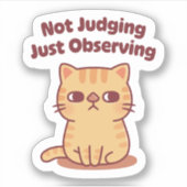 Schattige Lapjeskat Scheef oog Niet Oordelend, Gew Sticker (Voorkant)