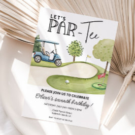 Schattige Laten we Par-Tee Golf Verjaardagsfeestje Kaart