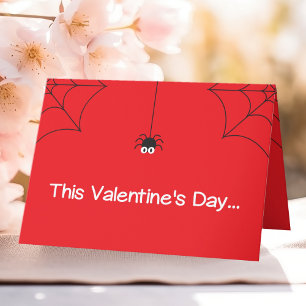 Schattige Laten we Samen Uitgaan Valentijns Spinne Feestdagen Kaart
