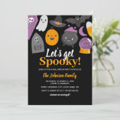 Schattige Laten we spooky Halloween feest Kaart (Staand voorkant)