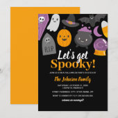 Schattige Laten we spooky Halloween feest Kaart (Voorkant / Achterkant)