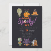 Schattige Laten we Spooky Paarse Halloween Party Kaart (Voorkant)