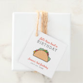 Schattige Laten we Taco Over Een Verjaardag Mexica Bedankjes Labels (In situ)