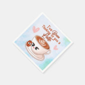 Schattige latte papieren servet (Hoek)