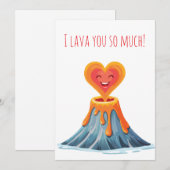 Schattige Lava You Punny Valentijnsdag Kaart (Voorkant / Achterkant)
