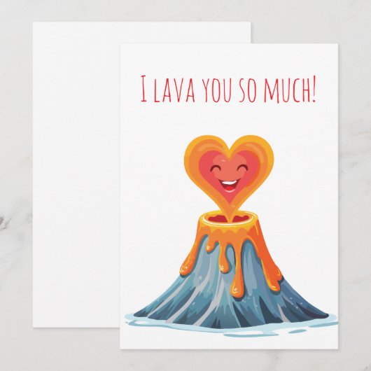 Schattige Lava You Punny Valentijnsdag Kaart (Voorkant / Achterkant)
