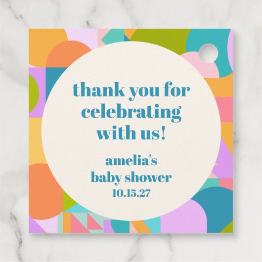 Schattige Lavendel Blauw Baby shower Custom Dank u Bedankjes Labels (Achterkant)