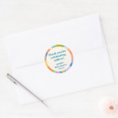 Schattige Lavendel Blauw Baby shower Custom Dank u Ronde Sticker (Envelop)