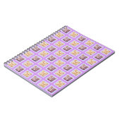 Schattige lavendel-blauwe-beerpatchworkcookiebeer notitieboek (Linkerzijde)