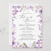 Schattige Lavendel Bloemenbruiloft repetitie diner Kaart (Voorkant)