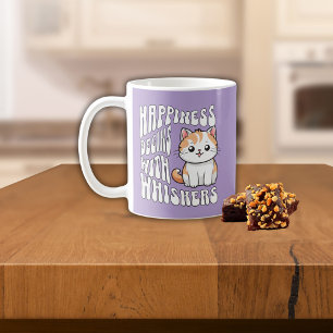 Schattige lavendel grappige kat die zegt koffiemok