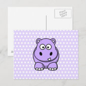 Schattige lavendel nijlpaard briefkaart (Voorkant / Achterkant)
