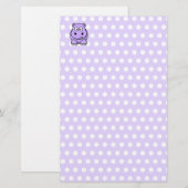 Schattige lavendel nijlpaard briefpapier (Voorkant / Achterkant)