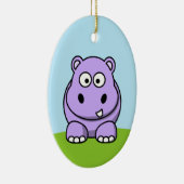 Schattige lavendel nijlpaard keramisch ornament (Rechts)