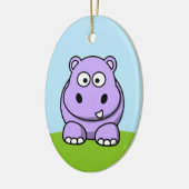 Schattige lavendel nijlpaard keramisch ornament (Links)