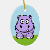 Schattige lavendel nijlpaard keramisch ornament (Achterkant)