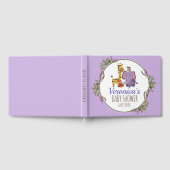 Schattige Lavendel Oerwoud Safari Dier Baby shower Gastenboek (Volledig)