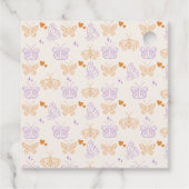 Schattige Lavendel & Oranje Vlinder Baby shower Bedankjes Labels (Achterkant)