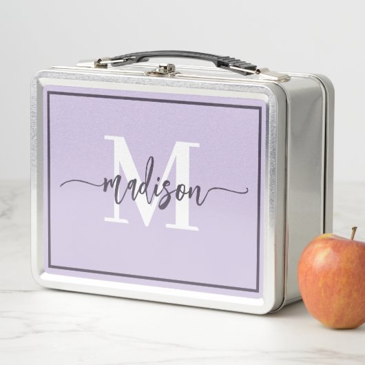 Schattige Lavendel Pastel Monogram Script Naam (In situ)