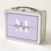 Schattige Lavendel Pastel Monogram Script Naam (Voorkant)