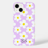 Schattige lavendel retro madeliefjes bloemen Case-Mate iPhone case (Achterkant)