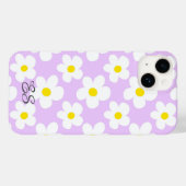 Schattige lavendel retro madeliefjes bloemen Case-Mate iPhone case (Achterkant (horizontaal))