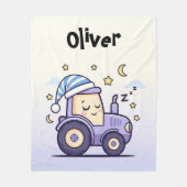 Schattige Lavendel Slaap Tractor Fleece Deken (Voorkant)