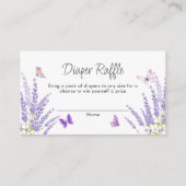Schattige Lavendel Vlinder Luier Raffle Baby showe Informatiekaartje (Voorkant)