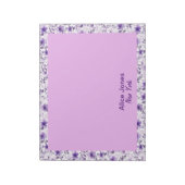 Schattige lavendelpatroon waterverf bloem notitieblok (Linkerzijde)