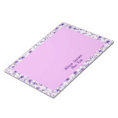 Schattige lavendelpatroon waterverf bloem notitieblok (Schuin)