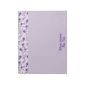 Schattige lavendelpatroon waterverf bloem notitieblok (Linkerzijde)