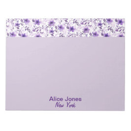 Schattige lavendelpatroon waterverf bloem notitieblok