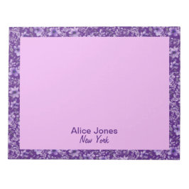 Schattige lavendelpatroon waterverf bloem paarse notitieblok