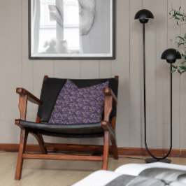 Schattige lavendelpatroon waterverf Flower Grey Kussen