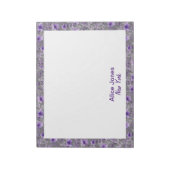 Schattige lavendelpatroon waterverf Flower Grey Notitieblok (Linkerzijde)