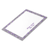 Schattige lavendelpatroon waterverf Flower Grey Notitieblok (Schuin)