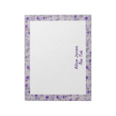 Schattige lavendelpatroon waterverf Flower Lichtgr Notitieblok (Linkerzijde)