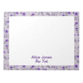 Schattige lavendelpatroon waterverf Flower Lichtgr Notitieblok (Voorkant)