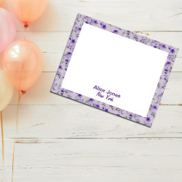 Schattige lavendelpatroon waterverf Flower Lichtgr Notitieblok