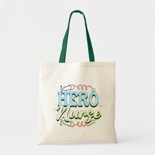 Schattige Leaf Green HERO NURSE Tote Bag (Voorkant)