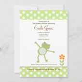 Schattige Leapfrog Baby shower Groene Dot Sinaasap Kaart (Voorkant)