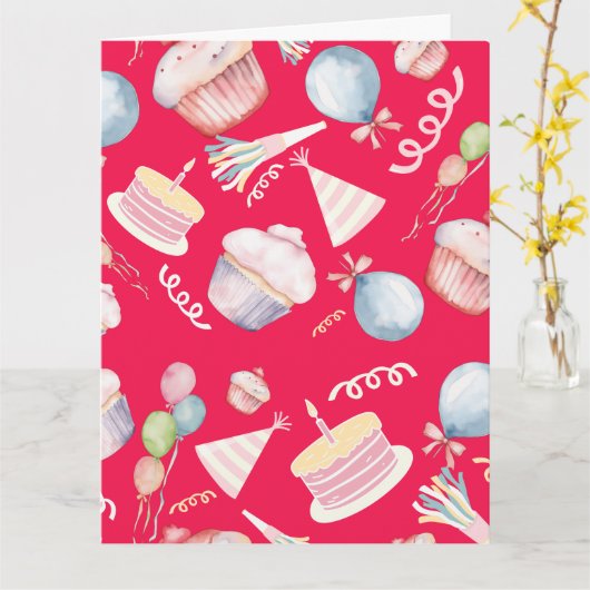 Schattige leeg verjaardagsgevouwen Wenskaart Kaart (Gele Bloem)