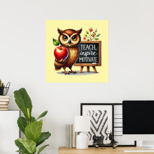 Schattige Leer Liefde Inspireren woordkunst Lerare Poster