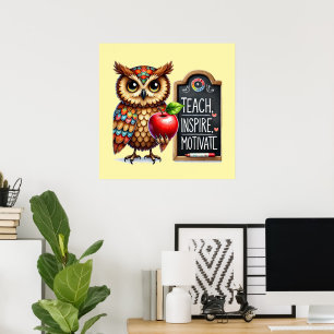 Schattige Leer Liefde Inspireren woordkunst Lerare Poster
