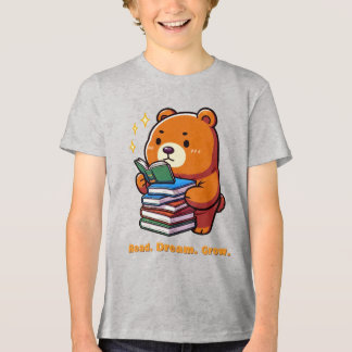 Schattige leesbeer met boeken Kawaii Tri-Blend Shirt
