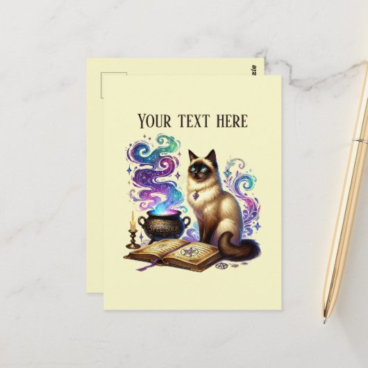 Schattige leeskat liefhebbers briefkaart (Voorkant / Achterkant in situ)