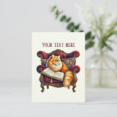Schattige leeskat liefhebbers briefkaart (Staand voorkant)