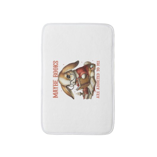 Schattige leeskonijn met bril Boeken Boekenwurm Re Badmat (Voorkant Verticaal)