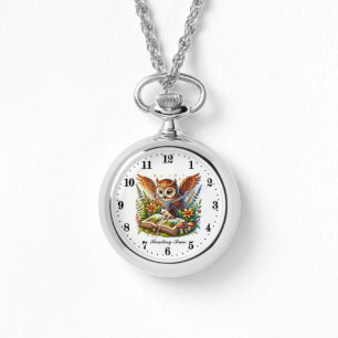 Schattige leestijd uil horloge