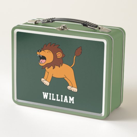 Schattige Leeuw Aangepaste Aangepaste Naam Terug N (Voorkant)